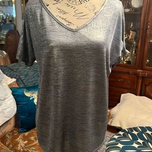 INC open shoulder metallic T size M